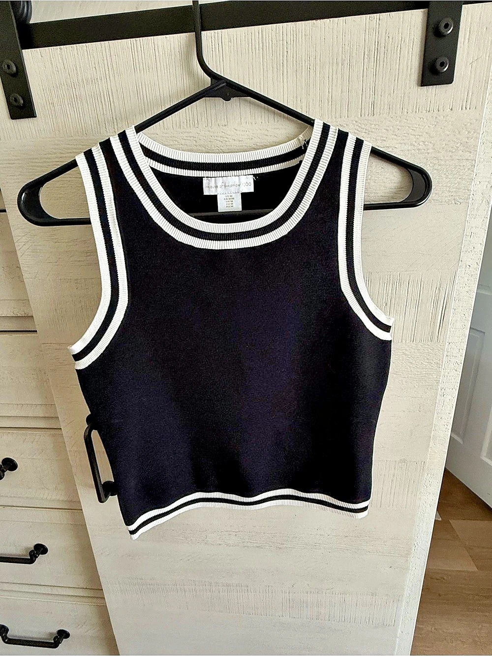 House of Harlow 1960 Striped Tank Top in Black & White Size Medium Like New